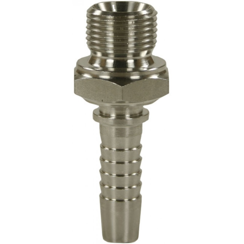 Crimp Nipple to suit DN6 hose x 1/4"M coned stainless steel