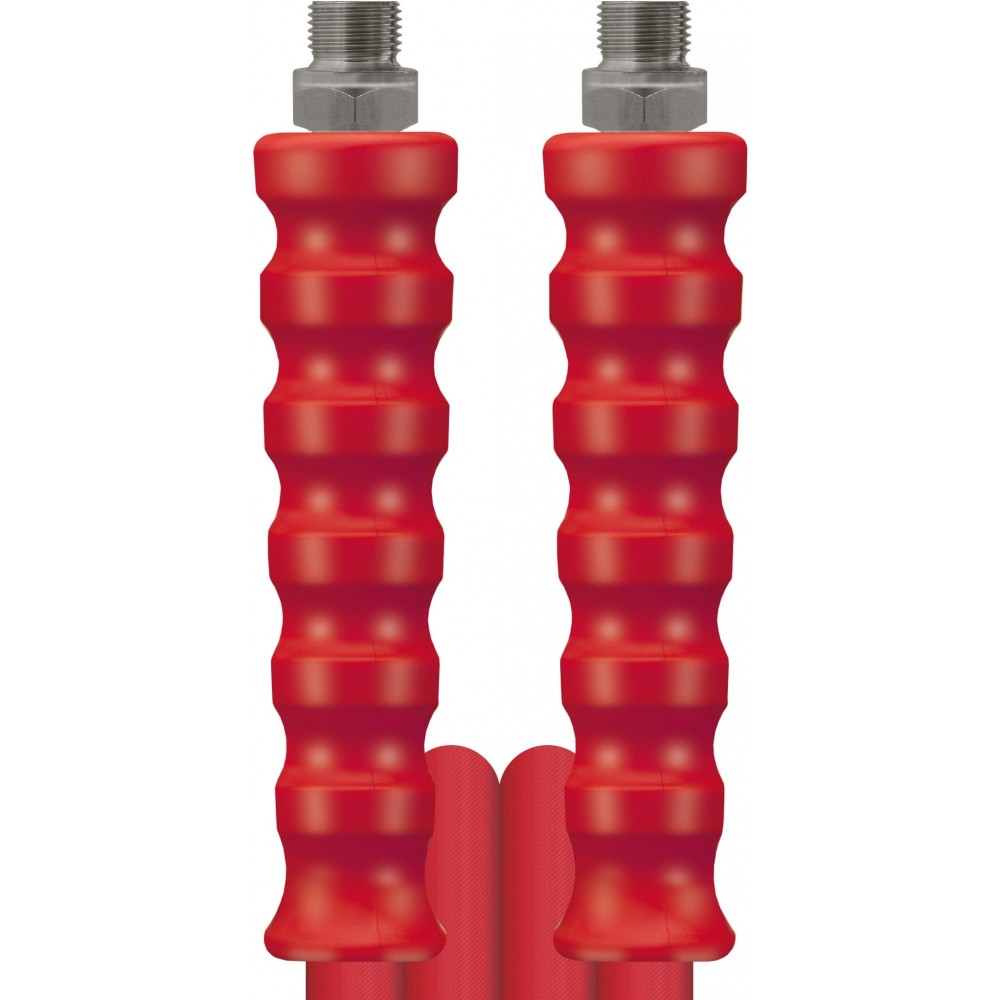 HIGH PRESSURE HOSE, RED, 2 WIRE, WRAPPED COVER, 400 BAR