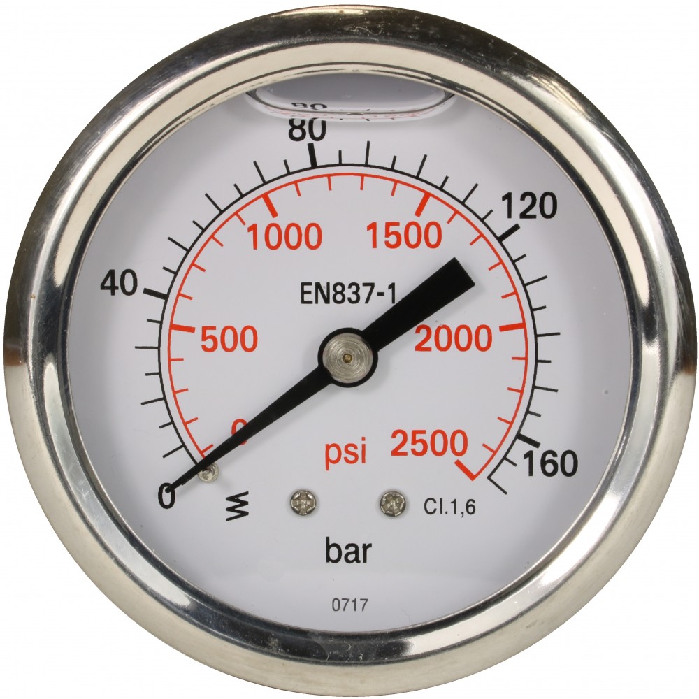 PRESSURE GAUGE 0-160 BAR WITH REAR ENTRY