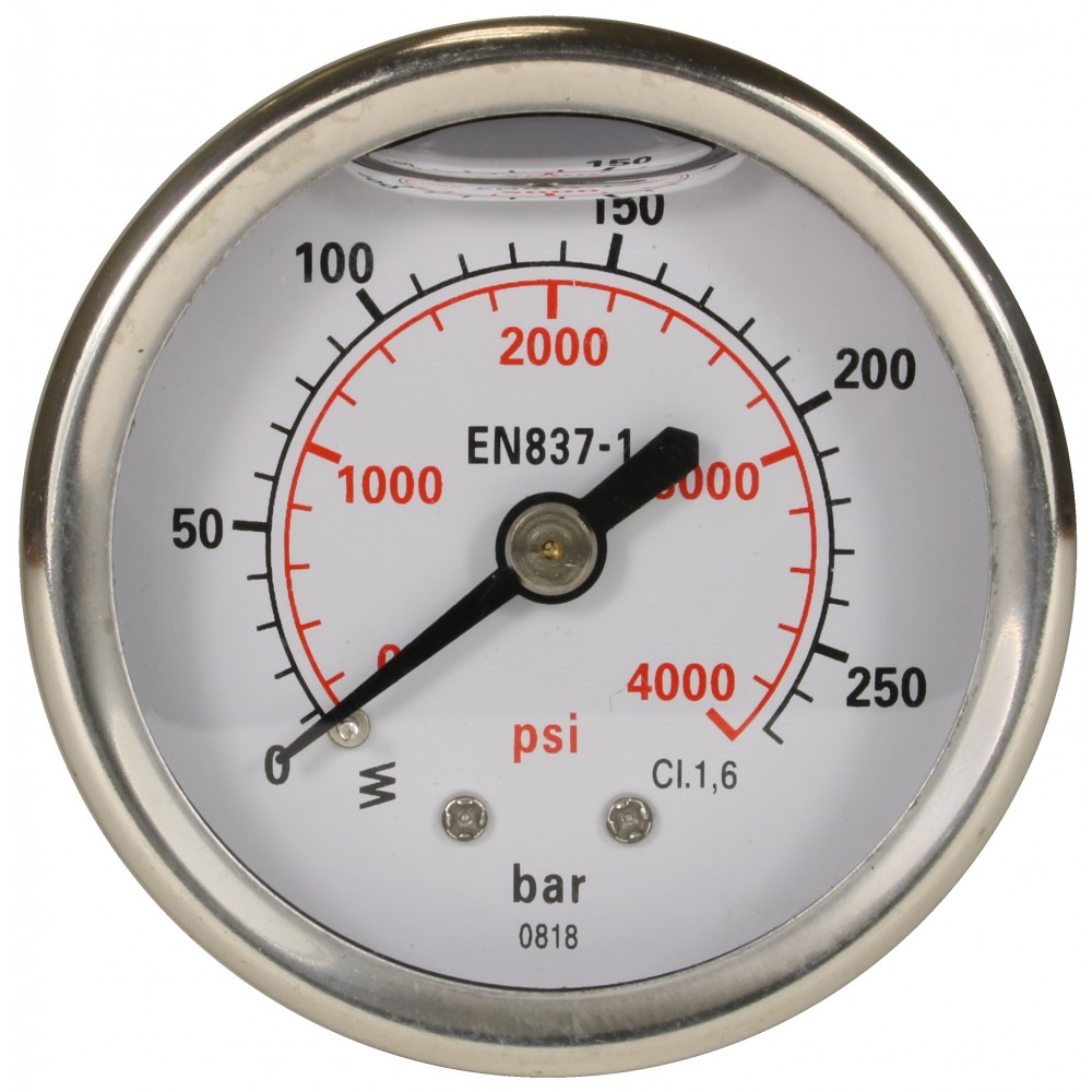 PRESSURE GAUGE 0-250 WITH REAR ENTRY