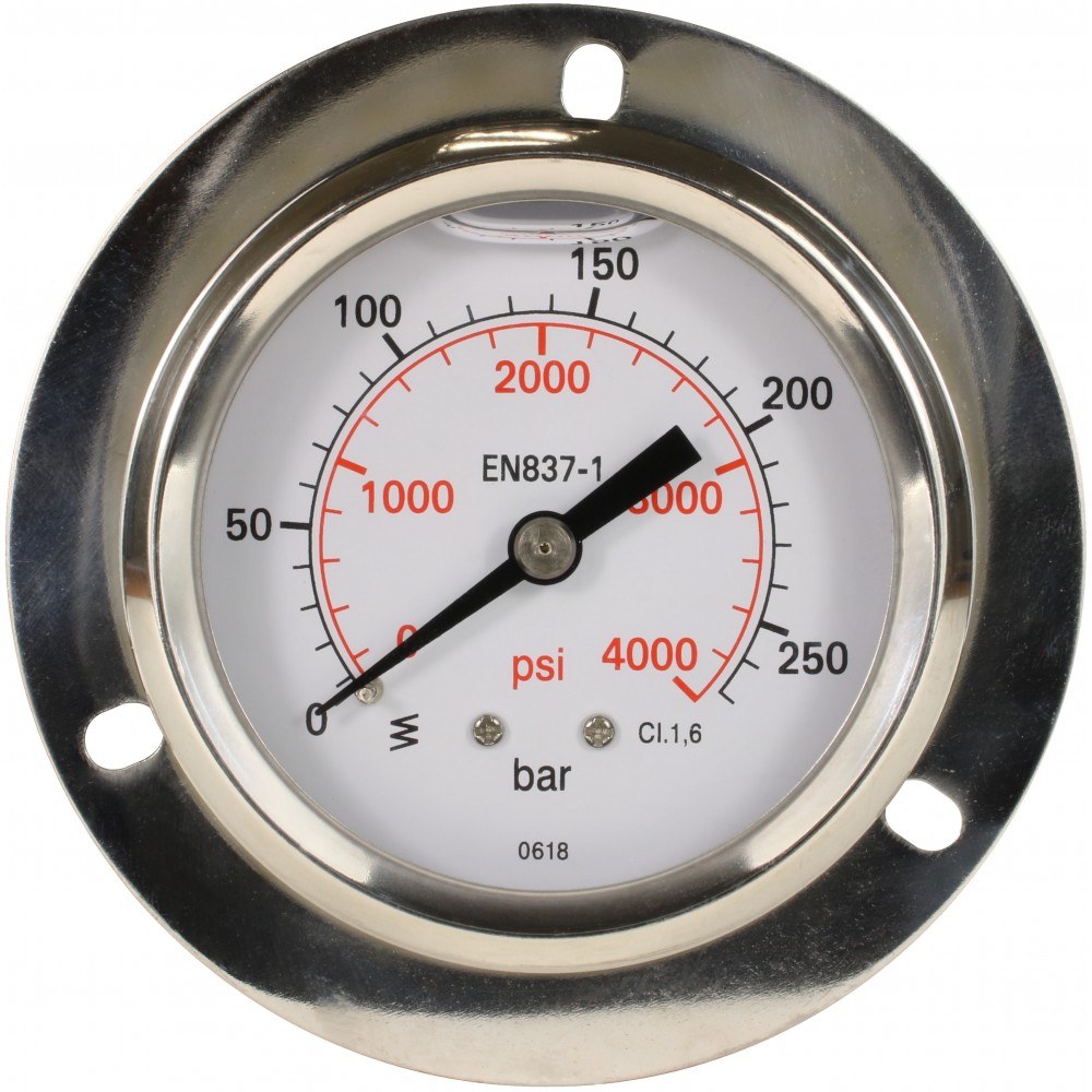 PRESSURE GAUGE 0-250 BAR WITH MOUNTING RING