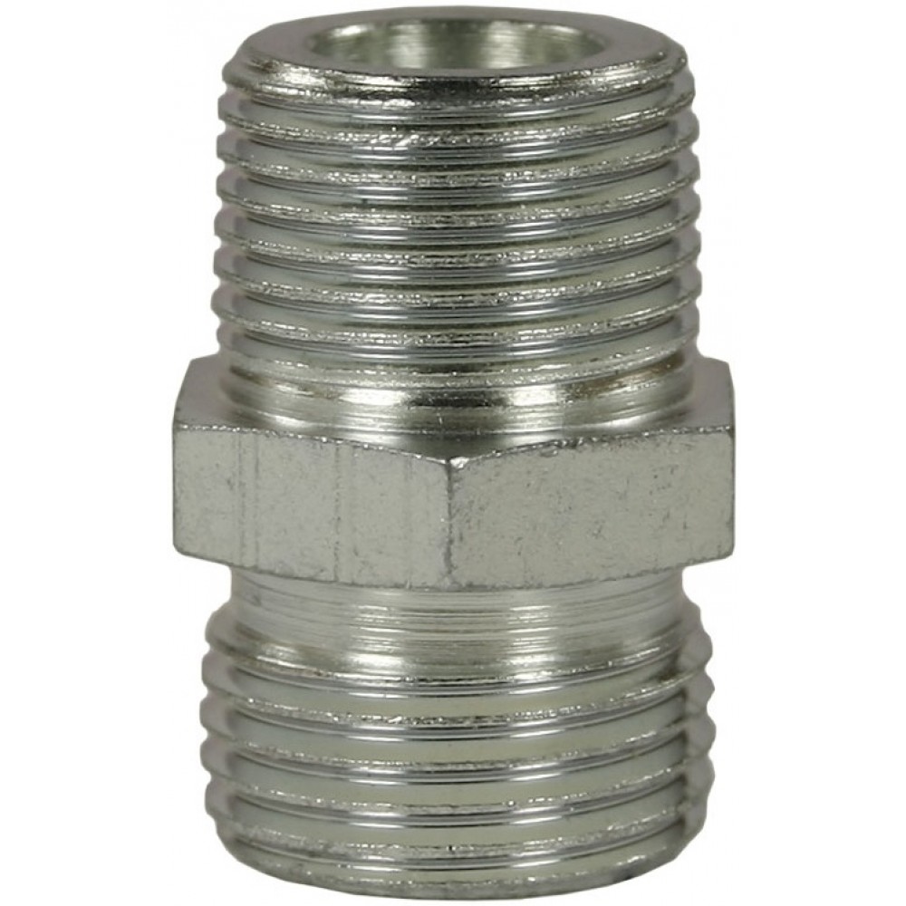 MALE TO MALE ZINC PLATED STEEL BICONE RING COMPRESSION FITTING ADAPTOR X-GE- M22 M to 1/2"M