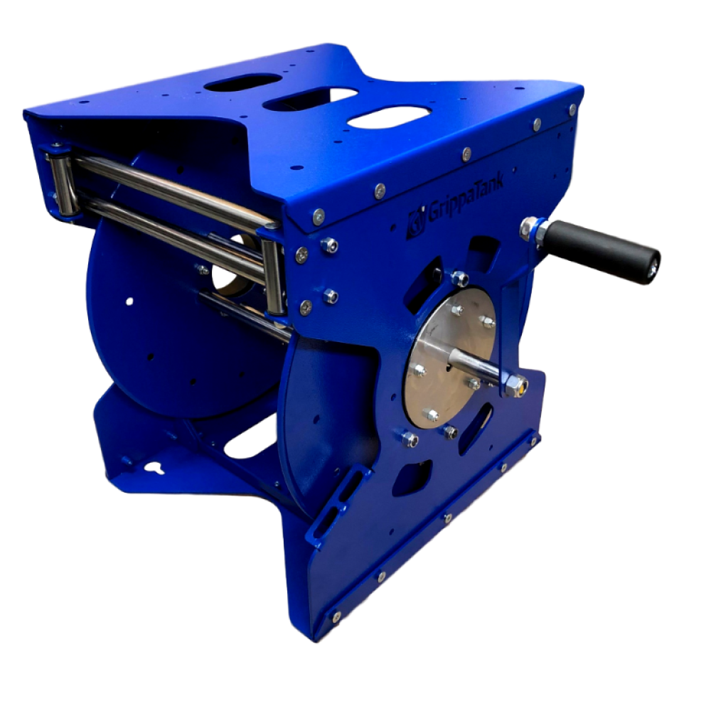 GrippaReel V2 - Blue Electric & Manual High Pressure Steel Water Reel