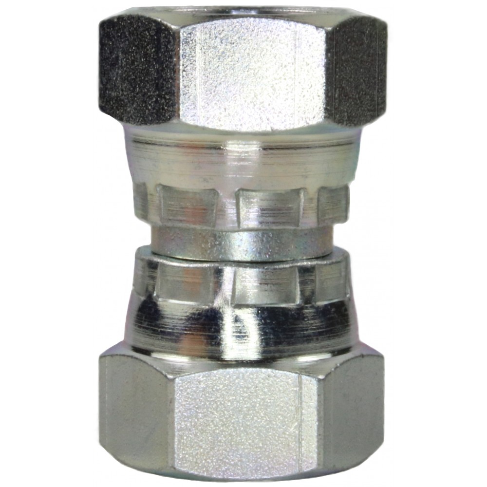 FEMALE TO FEMALE STAINLESS STEEL SWIVEL ADAPTOR-1/2"F to 1/2"F