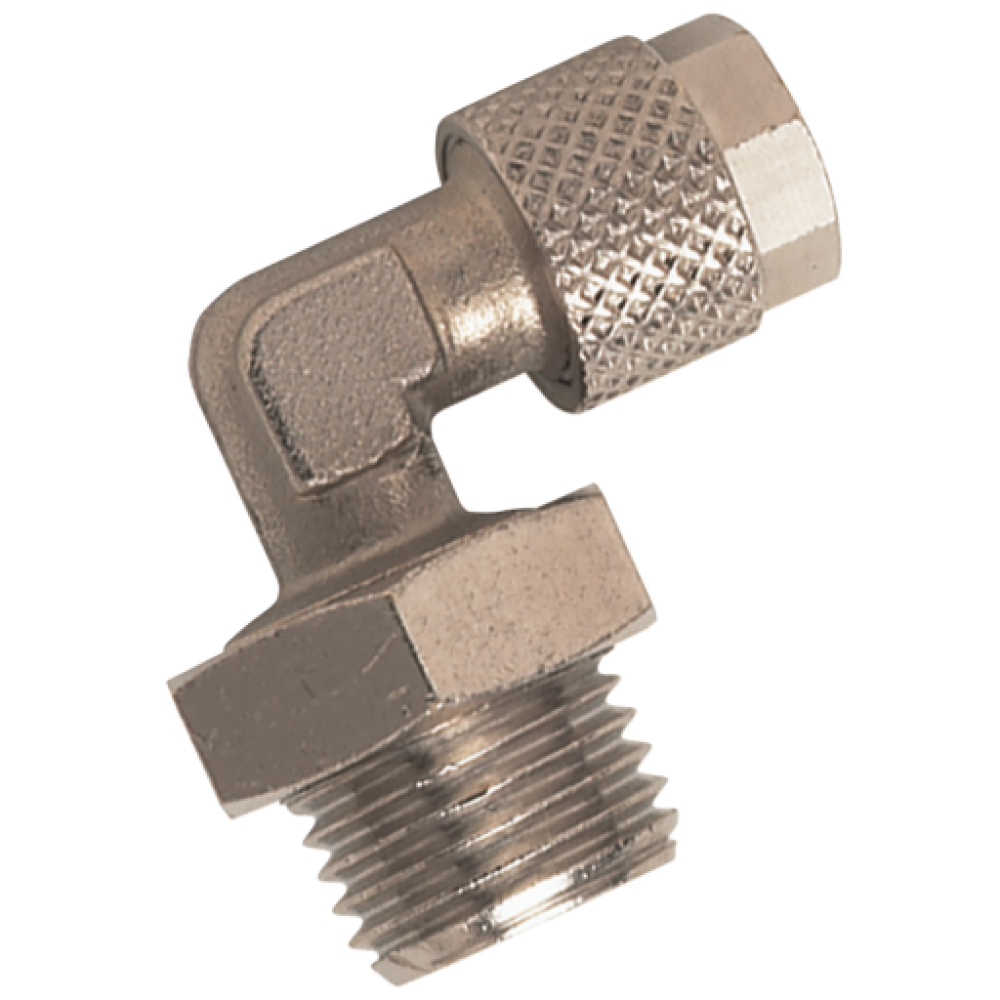 Thread to Tube Quick-Fit Swivel Stud Brass Elbow Fitting