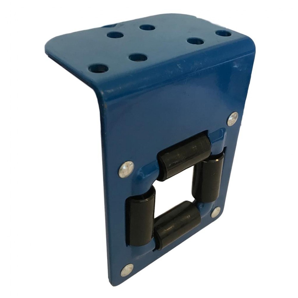 Blue Powder Coated Steel Right Angle Nylon Roller Guide