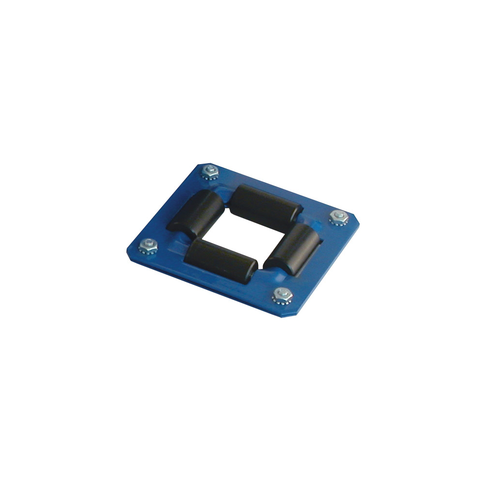 Blue Powder Coated Steel Surface Mount Nylon Roller Guide