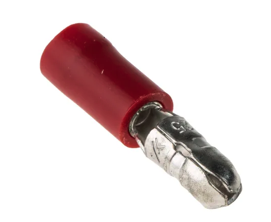 [GP-MBC-202] 4.0mm RED Insulated Male Bullet Crimp Connector for 0.5mm²–1.5mm² Cable