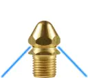BRASS 035 1/4"M SEWER NOZZLE WITH 3 REAR FACING JETS