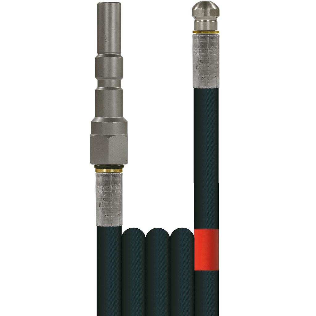Black Sewer Hose & 1/8" Sewer Nozzle (DN6), Smooth