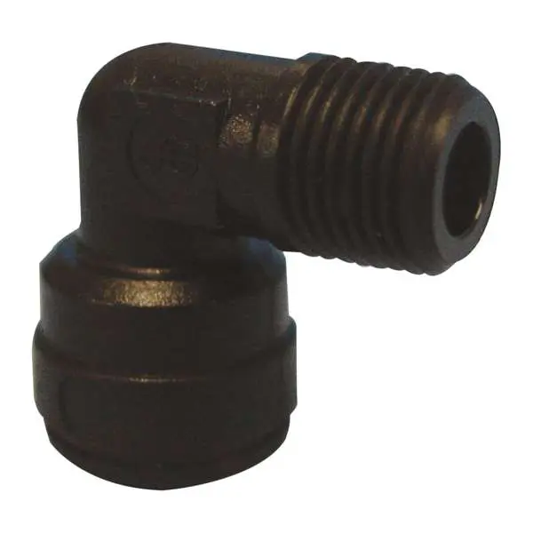 John Guest Black Acetal Rigid Elbow 6mm x 1/8" NPTF **