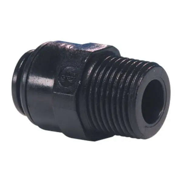 John Guest Black Acetal Straight Adaptor 6mm x 1/4" BSPT **