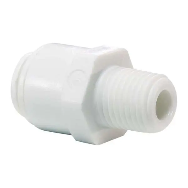 [CI010823W] John Guest White Acetal Straight Adaptor 1/4" x 3/8" NPTF **