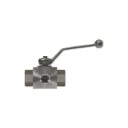 Ball Valve & Lever Handle (3-Way L-Form) Stainless Steel