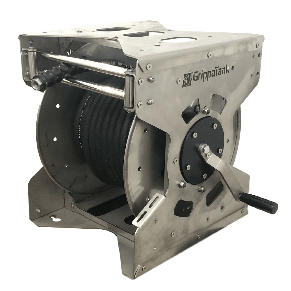 GrippaReel Manual Blue Powder Coated Hose Reel * (Left)