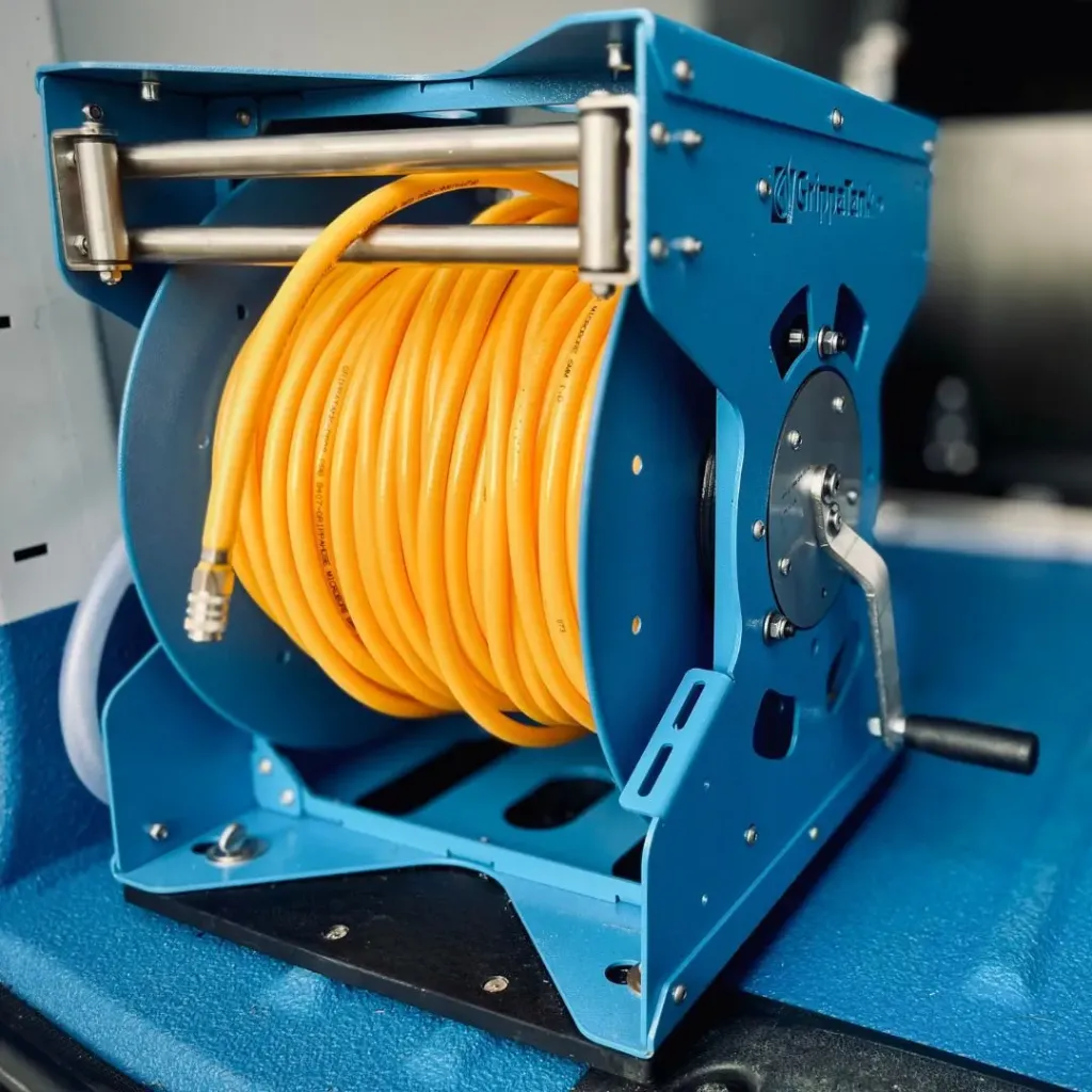 GrippaReel Manual Blue Powder-Coated Hose Reel * (Left)